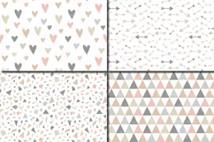 Seamless Neutral Geometric Floral Digital Paper / Patterns Product Image 2