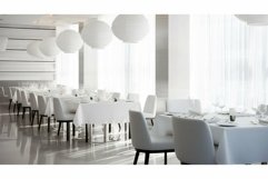 elegant white restaurant background Product Image 1