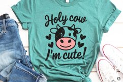 Holy Cow, I&#039;m cute! Svg, Funny Baby svg, Baby Cow svg, Cute Product Image 4