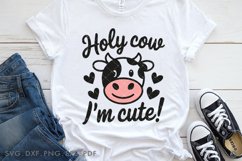 Holy Cow, I&#039;m cute! Svg, Funny Baby svg, Baby Cow svg, Cute Product Image 5