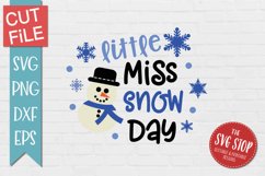 Little Miss Snow Day | Kids Winter T-shirt SVG Product Image 1