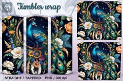 Peacock Tumbler Sublimation, 20 oz Tumbler Wrap Product Image 1