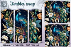Peacock Tumbler Sublimation, 20 oz Tumbler Wrap Product Image 1