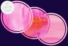 Pink Watercolor Label Clipart Product Image 3