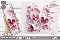 3D Oragami Valentine 20 oz Sublimation Tumbler Wrap Png Product Image 1