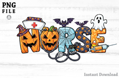 Nurse Halloween Png, Cute Spooky Nurse Shirt Design Product Image 1