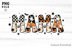 Halloween mama PNG, Funny Halloween Mom Png, ghost floral Pn Product Image 1