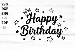 Happy Birthday svg, Happy Birthday Script, Birthday Shirt Product Image 1