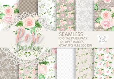 Watercolor Roses flowers digital paper Product Image 1