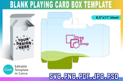 Blank Playing Card Box Template Svg, Poker Card Box Template Product Image 1