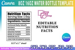 8oz,16oz Water Bottle Label Template, Water Bottle label Product Image 2