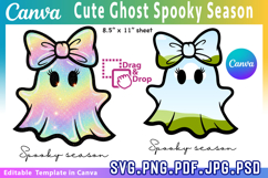 Cute Ghost Spooky Season Cute Ghost Coquette Bow Product Image 1