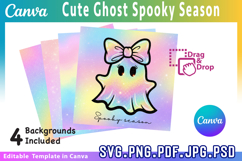Cute Ghost Spooky Season Cute Ghost Coquette Bow Product Image 2