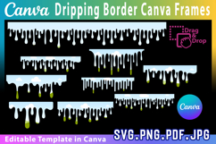 Dripping Border Canva Frames Paint Drip Bundle Drag and Drop Product Image 1