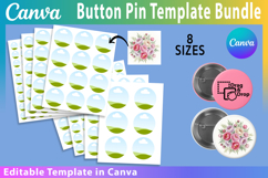 Button Pin Template BUNDLE Canva Frame Button Pin Badge Ci Product Image 1