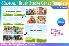 Editable Brush stroke Canva Frame Template, Canva Frame Product Image 1