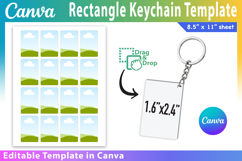 Rectangle Keychain Canva Template 1.6x2.4&#039;&#039; Rectangle Product Image 1