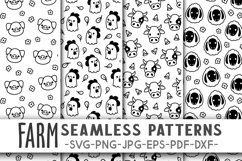 Farm pattern svg Cute farm animals svg Pig Chicken Cow Sheep Product Image 1