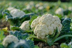 Cauliflower growing in agricultural field ready for harvest Product Image 1