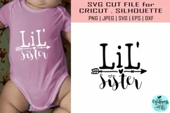 LiL' sister svg, baby sister shirt svg Product Image 1
