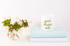 White mug mockup with Rue Anemone flowers Product Image 1
