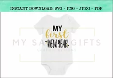 My First New Years Eve Day Baby Announcement SVG Design Product Image 2
