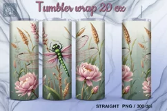 Dragonfly Tumbler Sublimation, 20 oz Tumbler Wrap Product Image 2