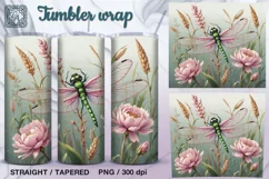 Dragonfly Tumbler Sublimation, 20 oz Tumbler Wrap Product Image 1