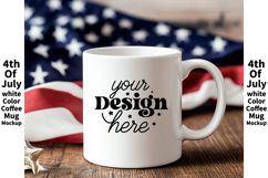 4th of July white 11oz blank coffee mug mockup Product Image 1