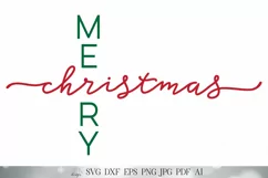 Merry CHRISTmas SVG | Winter SVG | Modern Farmhouse SVG Product Image 2