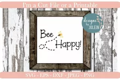Bee Happy SVG, DXF, PNG Product Image 4