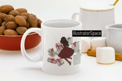 Clipart christmas, African American Christmas girl clipart Product Image 7