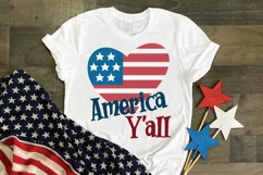 America Y'all SVG Cut File - Patriotic SVG DXF EPS PNG Product Image 2