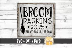 Broom Parking - Halloween Sign SVG PNG DXF Cut Files Product Image 1