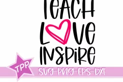 Teach Love Inspire svg, teacher svg, school svg Product Image 3