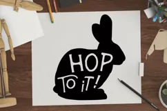 SVG Cut File , Hop to It/ RABBIT Silhouette, EPS, DXF, PNG, Product Image 1