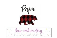 Papa Bear Applique Machine Embroidery Design, Animal Product Image 1