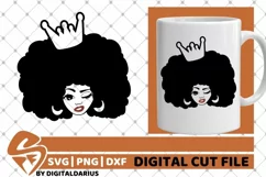 Black Queen svg, Natural Hair svg, Melanin svg, Princess svg Product Image 1