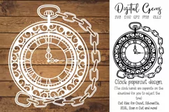 Pocket watch papercut design SVG / EPS / DXF / PNG Files Product Image 1