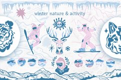 WINTER NATURE &amp; ACTIVITY.Snowboard,ski,animals and mountains Product Image 1