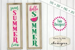 Sweet Summer Watermelon Vertical Porch Sign SVG Cut File Product Image 2