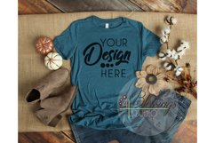 Bella Canvas Mockup 6004 Women&#039;s TShirt Heather Teal Fall Product Image 1