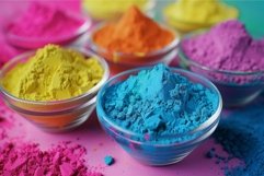 Colorful powder pigments in bowls Product Image 1