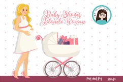 Baby shower blonde mom clipart Product Image 1