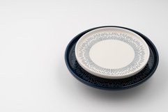 Set of blue and white luxury plates on a white 3 pcs Product Image 2