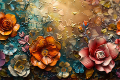 Abstract Painting Flowers Background Wallpaper Product Image 1