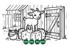 Farm Baby Goat Vector SVG Illustration Design Product Image 1