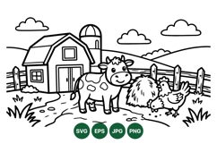 Hand Drawn Farm Animal Clipart For Kids Crafts Product Image 1