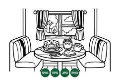 Hand Drawn Breakfast Nook Illustration Design Product Image 1
