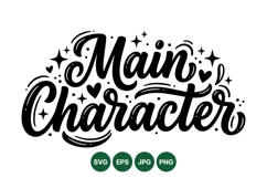 Main Character Script Typography Design Vector Product Image 1